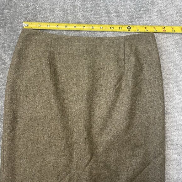Loft Skirt Womens 8 Brown Wool Blend Lined Slit Business Casual Fall Autumn - Picture 4 of 7